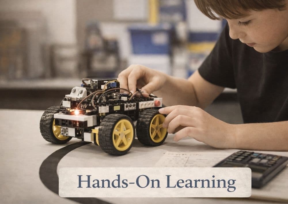 What Age to Start Robotics & Coding Young child building a robot at a hands-on ThinkerLab STEM class in Melbourne